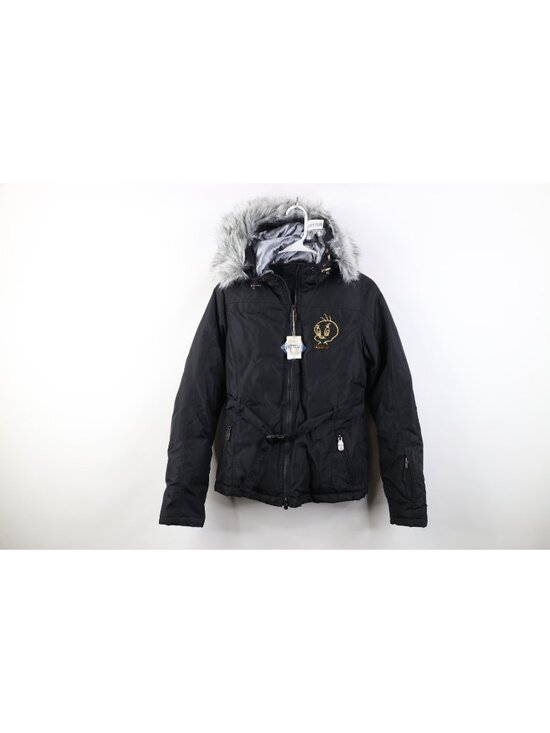 Vintage Jackets & Blazers - Deadstock Vtg Y2K Lot 29 Womens S Tweety Bird Belted Down Hooded Puffer Jacket